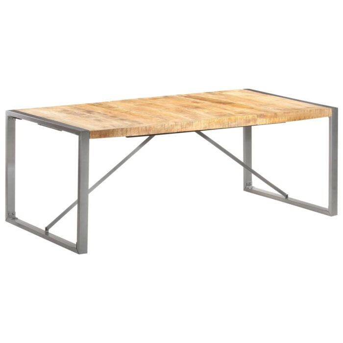 Table à manger 200x100x75 cm Bois de manguier massif brut – Image 9