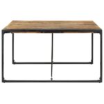 Table à manger 140x140x75 cm Bois de manguier brut – Image 2