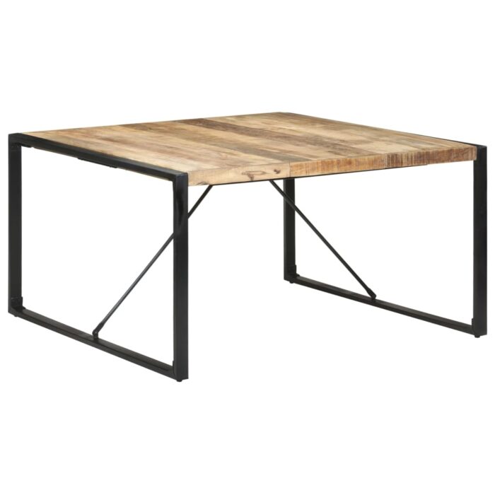 Table à manger 140x140x75 cm Bois de manguier brut – Image 6