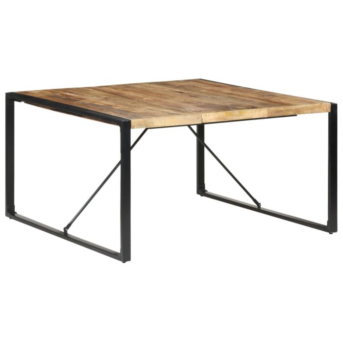 Table à manger 140x140x75 cm Bois de manguier brut – Image 8