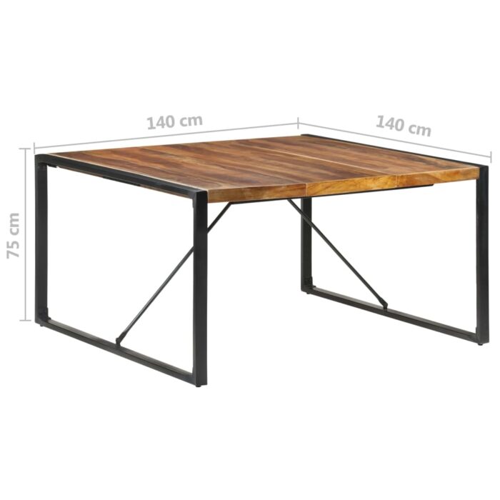 Table à manger 140x140x75 cm bois massif – Image 5