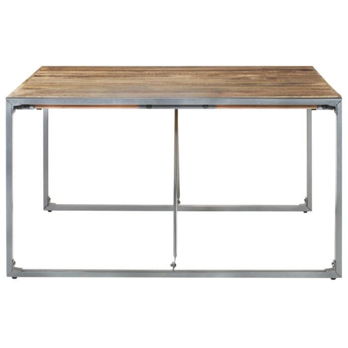 Table à manger 140x140x75 cm Bois de manguier brut – Image 2