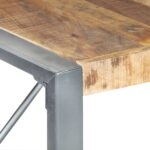 Table à manger 140x140x75 cm Bois de manguier brut – Image 3