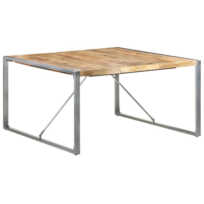 Table à manger 140x140x75 cm Bois de manguier brut – Image 6
