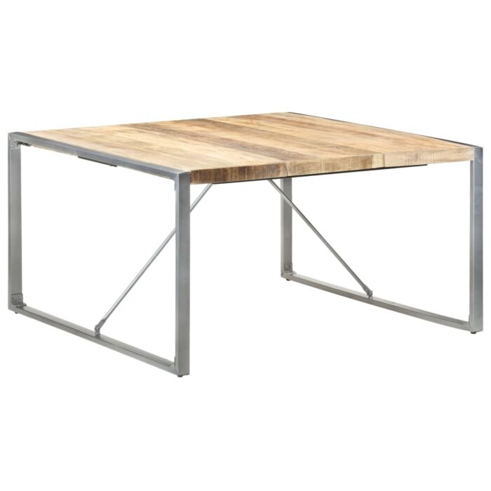Table à manger 140x140x75 cm Bois de manguier brut – Image 9