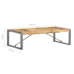 Table basse 140x70x40 cm Bois de manguier brut – Image 6