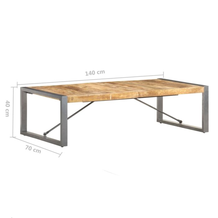 Table basse 140x70x40 cm Bois de manguier brut – Image 6