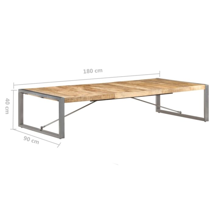 Table basse 180x90x40 cm Bois de manguier brut – Image 6