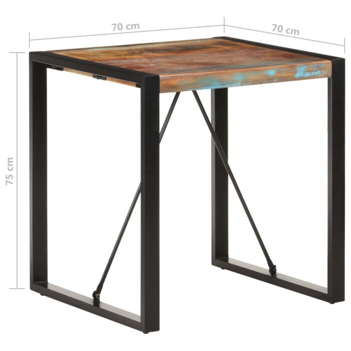 Table à manger 70x70x75 cm Bois de récupération massif – Image 4