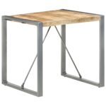 Table à manger 80x80x75 cm bois de manguier brut – Image 5