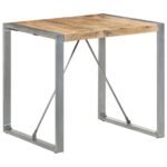Table à manger 80x80x75 cm bois de manguier brut – Image 8