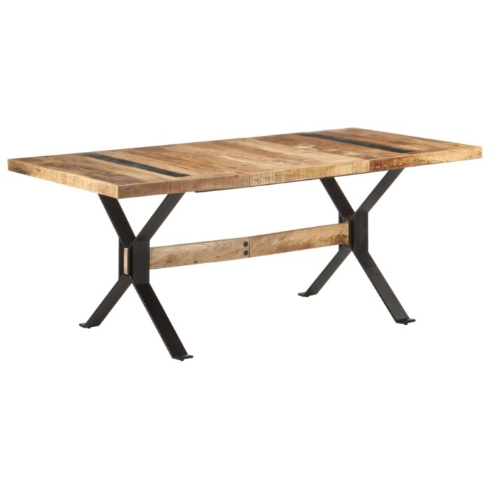 Table de salle à manger 180x90x76 cm Bois de manguier brut – Image 10