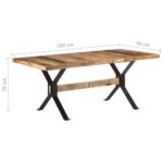 Table de salle à manger 180x90x76 cm Bois de manguier brut – Image 6