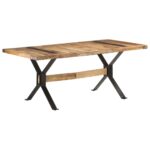 Table de salle à manger 180x90x76 cm Bois de manguier brut – Image 8