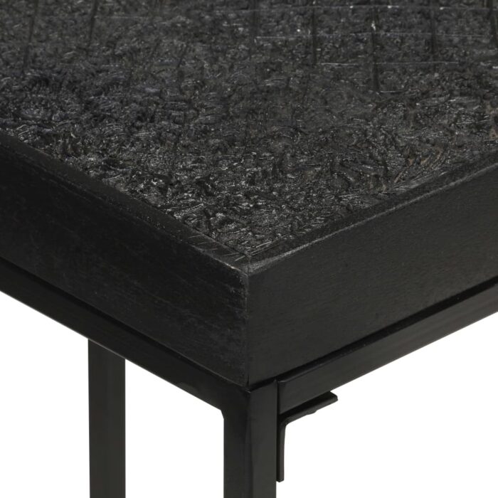 Table console Noir 110x35x76 cm Bois d'acacia et de manguier – Image 3