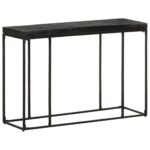 Table console Noir 110x35x76 cm Bois d'acacia et de manguier – Image 8