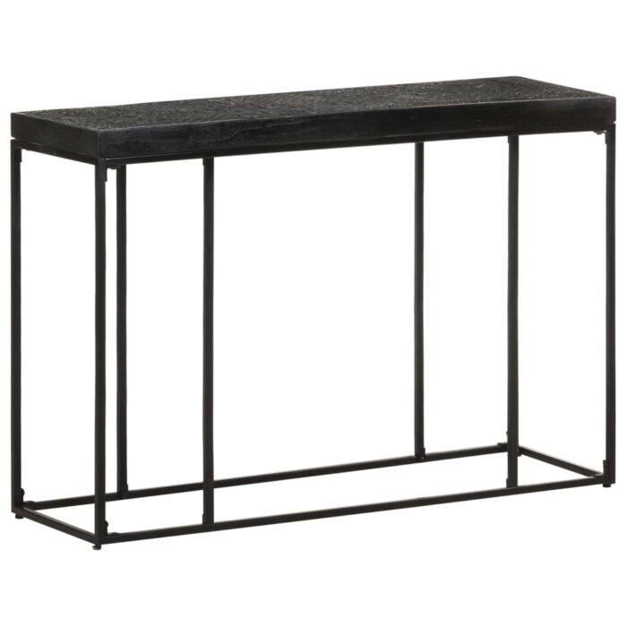 Table console Noir 110x35x76 cm Bois d'acacia et de manguier – Image 8