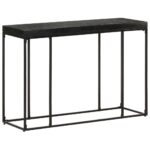 Table console Noir 110x35x76 cm Bois d'acacia et de manguier – Image 9