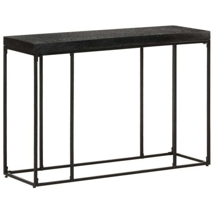 Table console Noir 110x35x76 cm Bois d'acacia et de manguier – Image 9