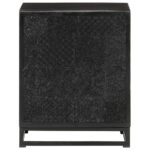 Table de chevet Noir 40x30x50 cm Bois d'acacia et de manguier – Image 4
