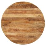 Table à dîner ronde 100x100x75 cm Bois de manguier brut – Image 3
