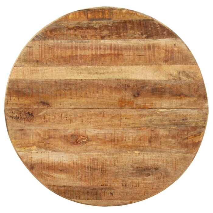 Table à dîner ronde 100x100x75 cm Bois de manguier brut – Image 3