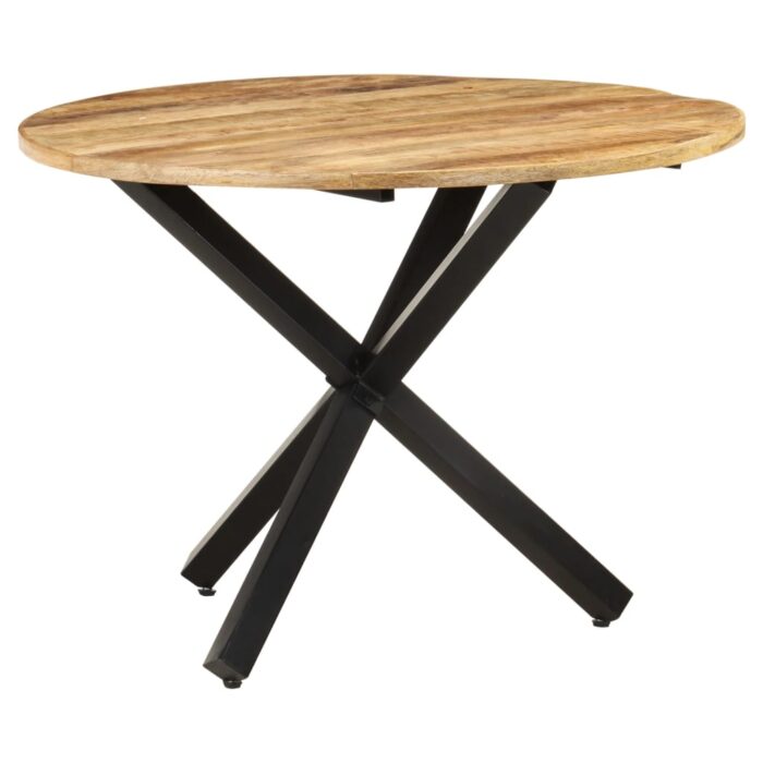Table à dîner ronde 100x100x75 cm Bois de manguier brut – Image 6