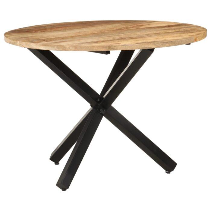 Table à dîner ronde 100x100x75 cm Bois de manguier brut – Image 8