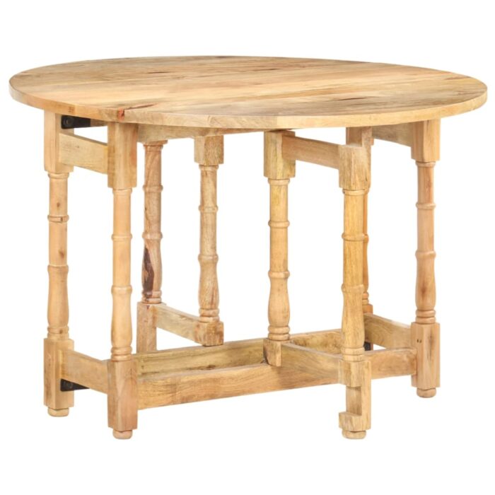 Table à manger Rond 110x76 cm Bois de manguier massif – Image 1