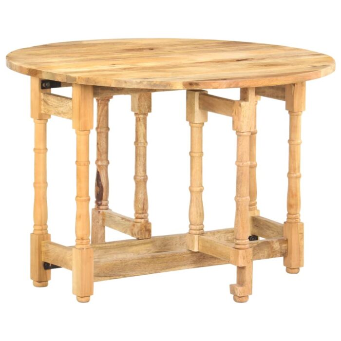Table à manger Rond 110x76 cm Bois de manguier massif – Image 11