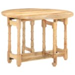 Table à manger Rond 110x76 cm Bois de manguier massif – Image 12