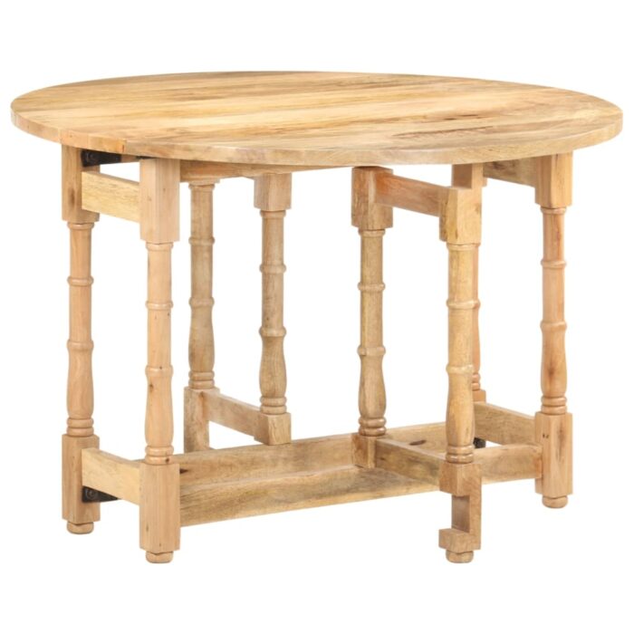 Table à manger Rond 110x76 cm Bois de manguier massif – Image 12
