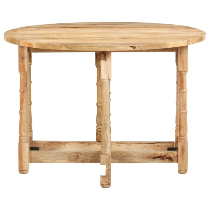 Table à manger Rond 110x76 cm Bois de manguier massif – Image 2