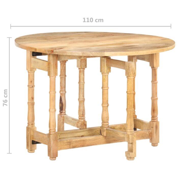 Table à manger Rond 110x76 cm Bois de manguier massif – Image 8