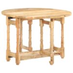Table à manger Rond 110x76 cm Bois de manguier massif – Image 9