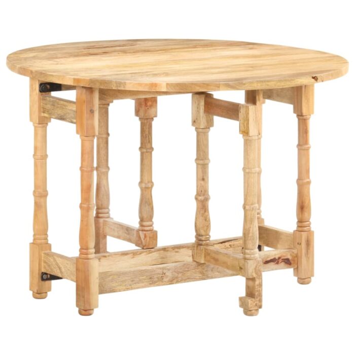 Table à manger Rond 110x76 cm Bois de manguier massif – Image 9