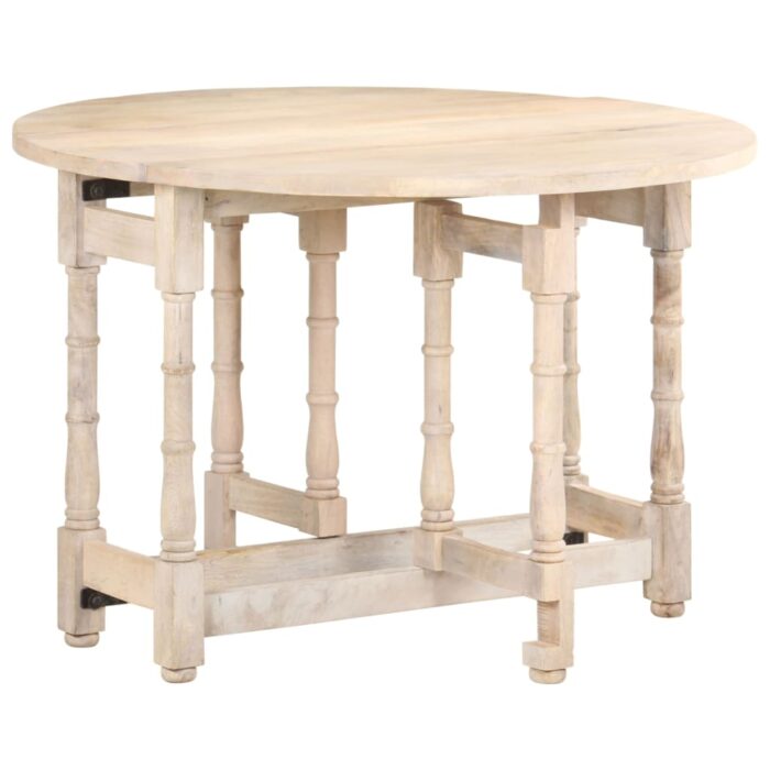 VXL8720286105924_a_en_hd_1.jpg Table à manger Rond 110x76 cm Bois de manguier massif – Image 1