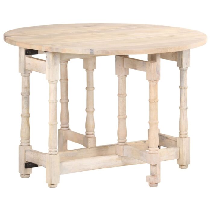 Table à manger Rond 110x76 cm Bois de manguier massif – Image 10