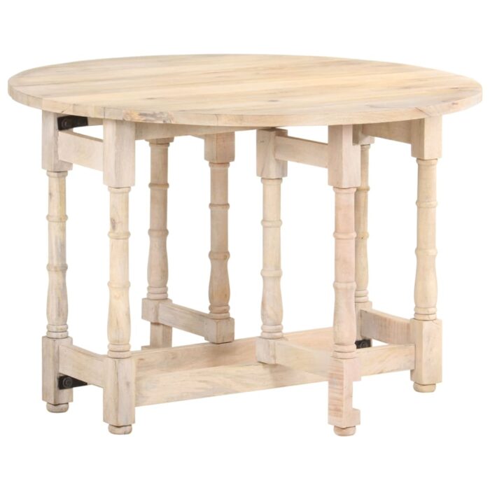 Table à manger Rond 110x76 cm Bois de manguier massif – Image 12