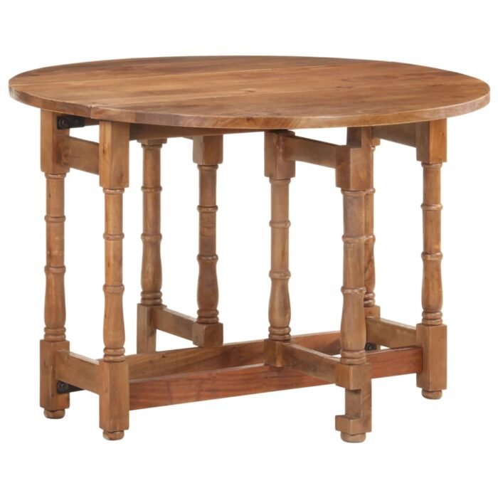 Table à manger Rond 110x76 cm Bois de manguier massif – Image 1
