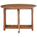 Table à manger Rond 110x76 cm Bois de manguier massif – Image 2