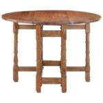 Table à manger Rond 110x76 cm Bois de manguier massif – Image 3