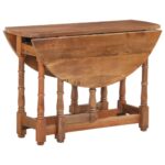 Table à manger Rond 110x76 cm Bois de manguier massif – Image 4