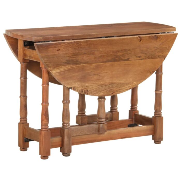 Table à manger Rond 110x76 cm Bois de manguier massif – Image 4