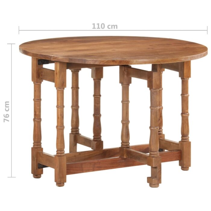 Table à manger Rond 110x76 cm Bois de manguier massif – Image 8