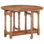 Table à manger Rond 110x76 cm Bois de manguier massif – Image 9