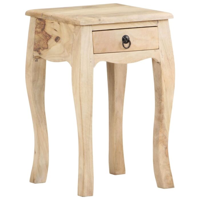 Table de chevet 28x28x46 cm Bois de manguier massif – Image 10