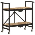 Chariot de cuisine 87x36x81 cm Bois massif de manguier – Image 9