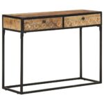 Table console 100x35x75 cm Bois de manguier massif – Image 10
