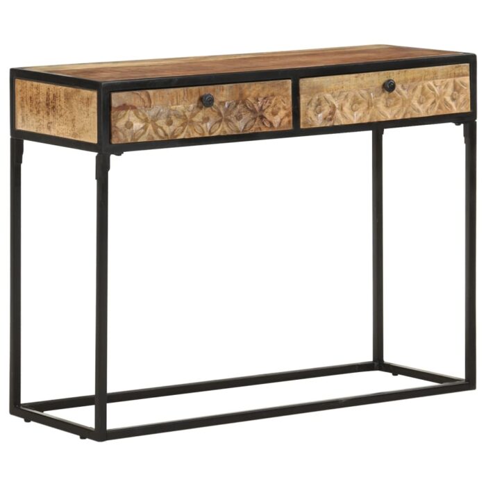 Table console 100x35x75 cm Bois de manguier massif – Image 10
